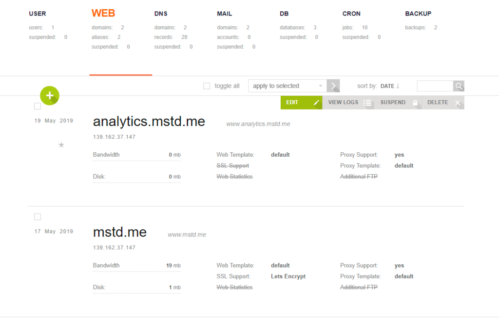 Install Matomo using VestaCP