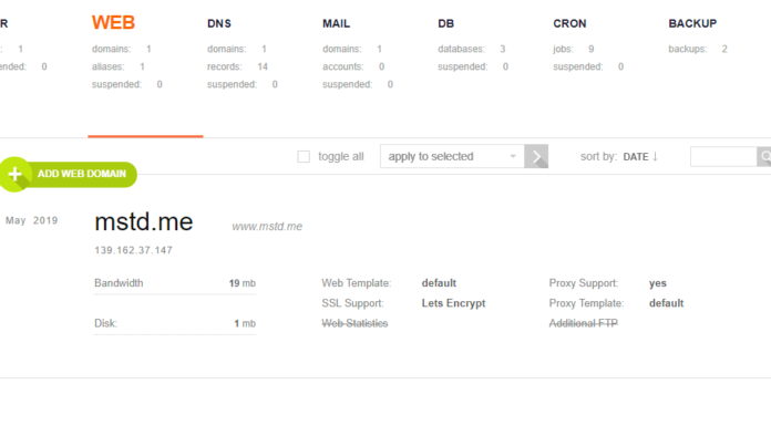 Create a SubDomain using VestaCP