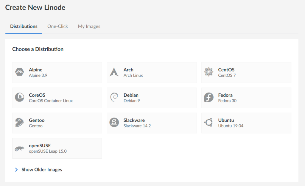 How to Spin Up a Linode. choose your operating system.