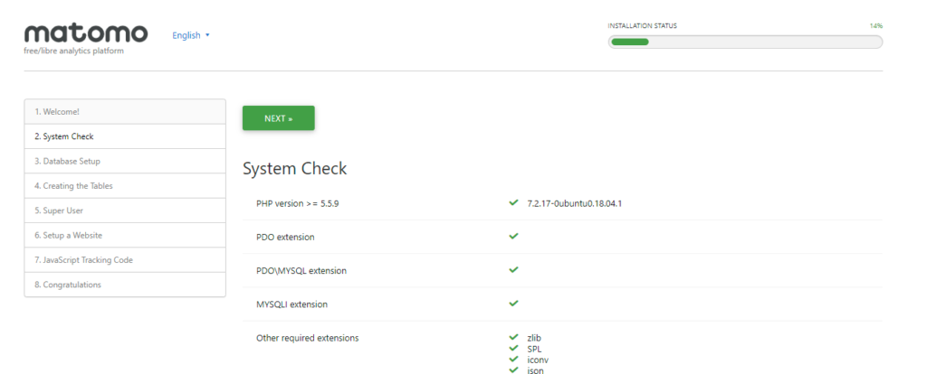 matomo system check