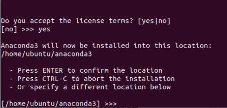 choose a location to install anaconda to