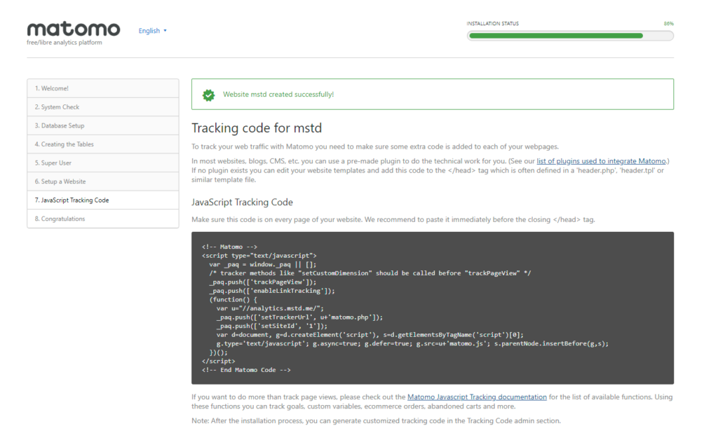 matomo tracking code