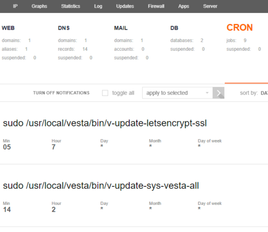 Setup a CRON job using VestaCP