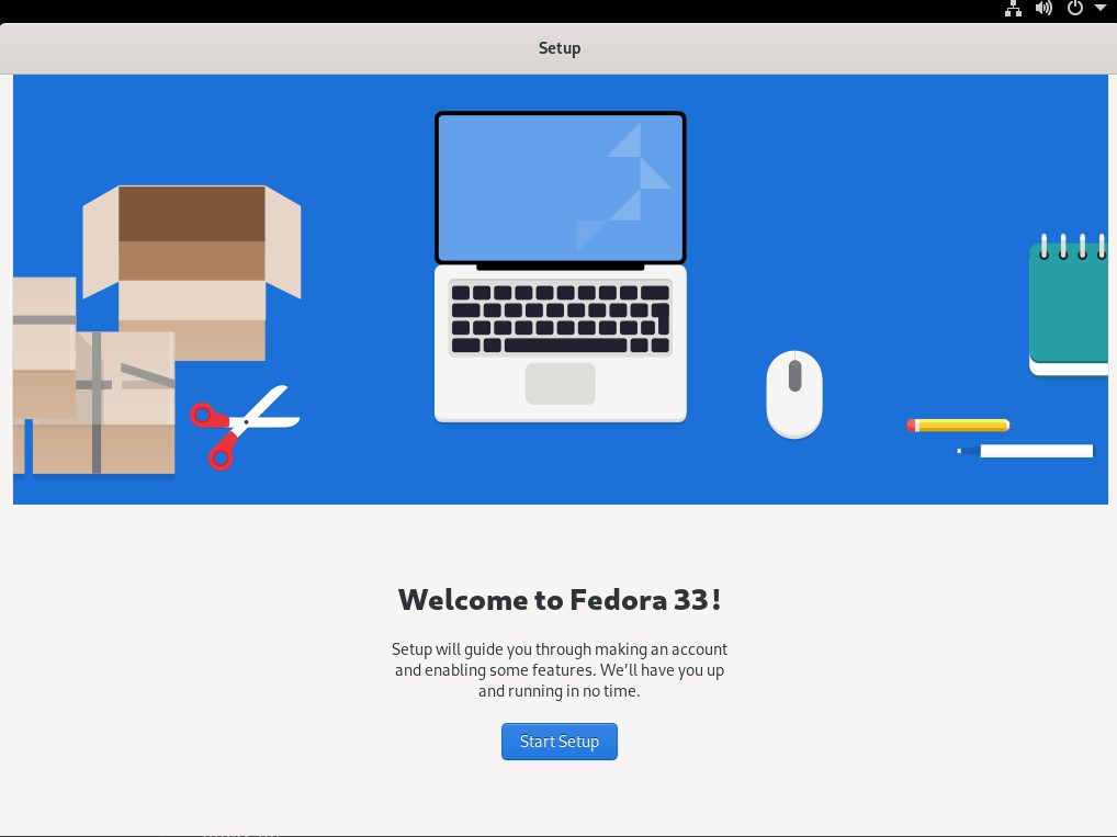 Welcome to fedora 33 fresh install