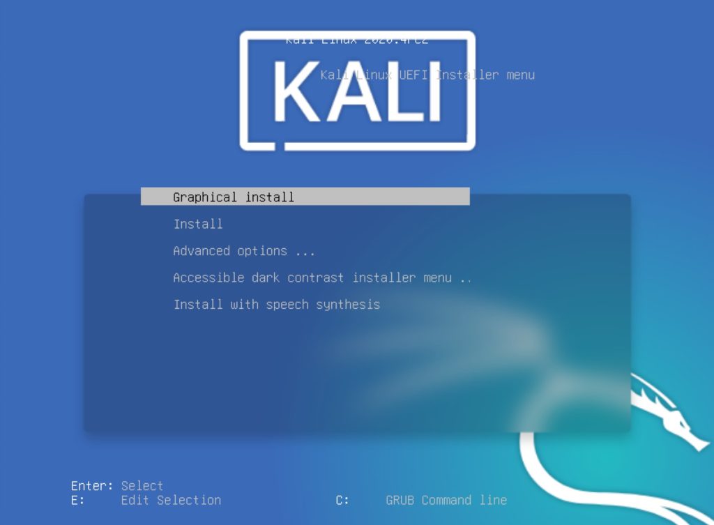 kali boot menu