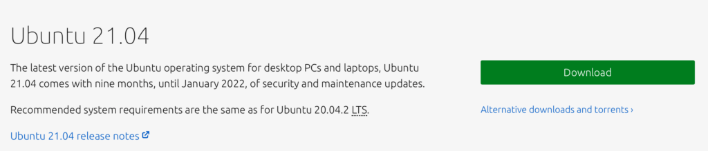 Download Ubuntu 21.04