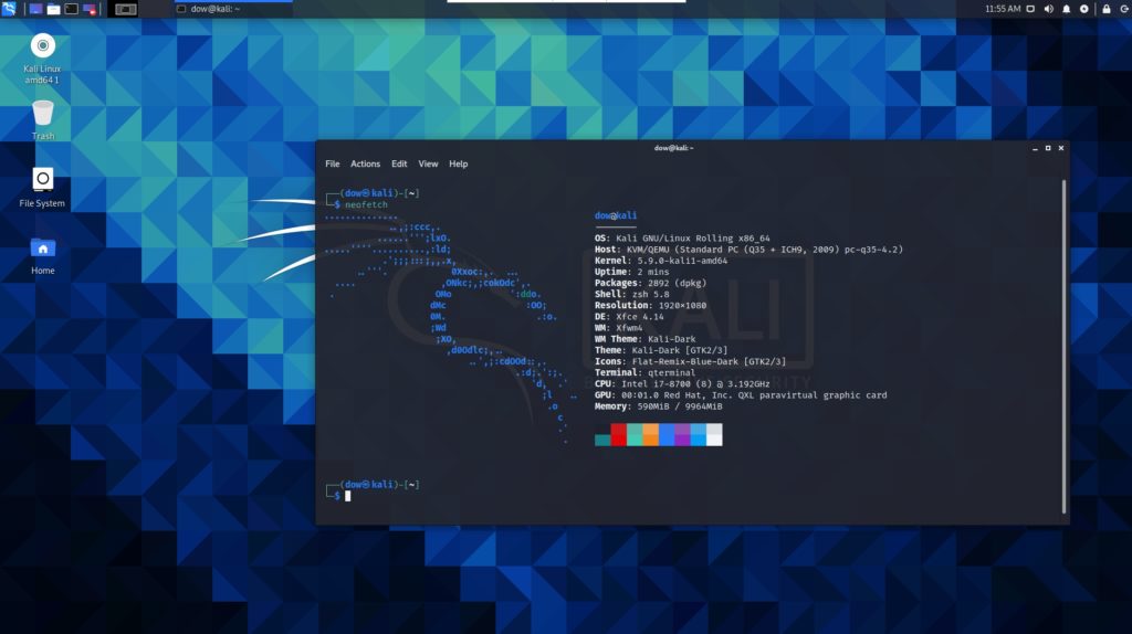 kali 2020.4 deskop