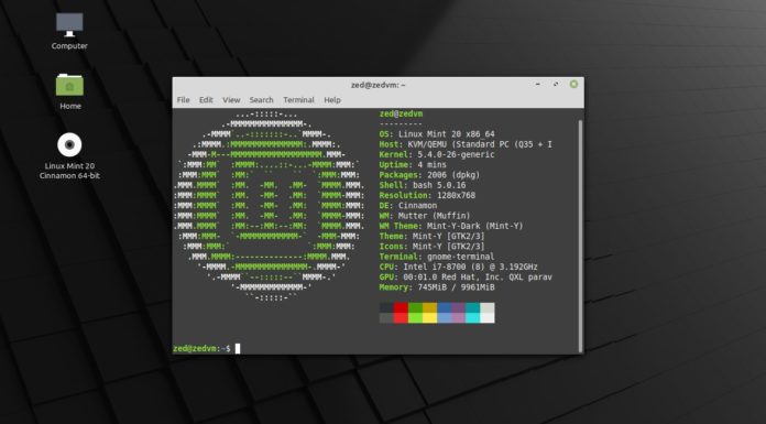 How to install Linux Mint 20 Ulyana linux mint 20 neofetch desktop