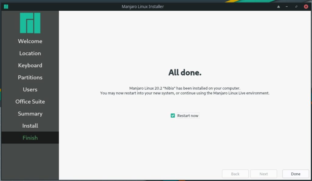 manjaro installation complete