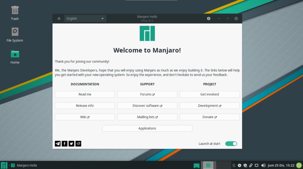 manjaro linux 20.2 welcome to manjaro