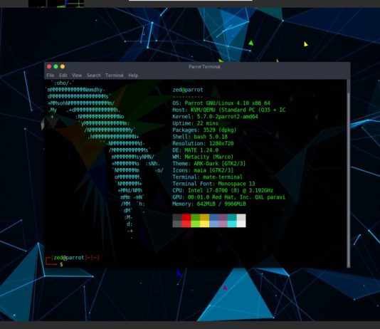 How to install ParrotOS 4.10 parrotos desktop neofetch